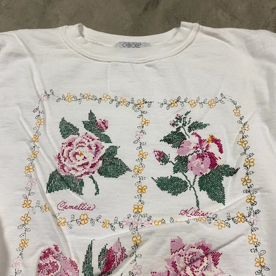 Винтажная женская толстовка чероки Grandma Roses Cottage Core большого размера 90-е - Изображение 3 из 4