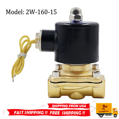 #ad 1 2quot; PT AC 110V Electric Solenoid Valve Brass Water Air Gas 2W 160 15 US STOCK $22.79