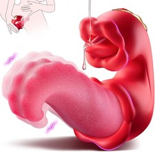 Rose Tongue Thrusting Licking Clitoral Stimulator Vibrators Sex Toys for Women