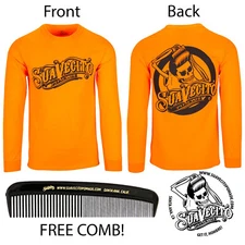 Men's Suavecito OG Safety Orange Long Sleeve Shirt (S M L XL 2XL 3XL 4XL 5XL)