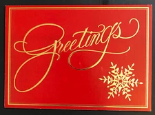 Designer Greetings, Inc. Christmas Greeting Card Red Gold GREETINGS Embossed NEW