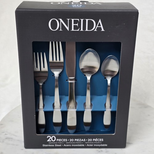 Oneida Taylor Satin 20 Pc Set Silverware Flatware Service for 4 Stainless Steel