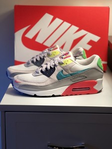Nike Air Max 90 EOI GS - 6Y/para mujer Talla 7.5 Zapatos Perla Gris  Turquesa Nuevo | eBay