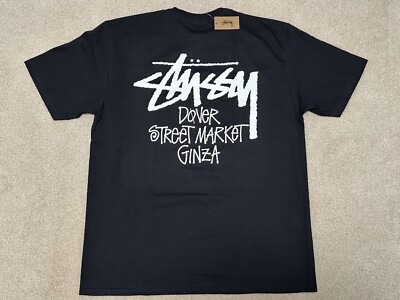 stussy ステューシー×DOVER STREET MARKET GINZA STUSSY DOVER STREET GINZA T-SHIRT BLACK SIZE LARGE *BRAND NEW! | eBay