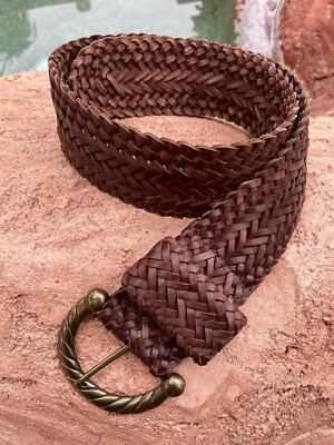 Club Monaco Belt Sz M Club Monaco Brown Leather Belt Size M | eBay main image 3