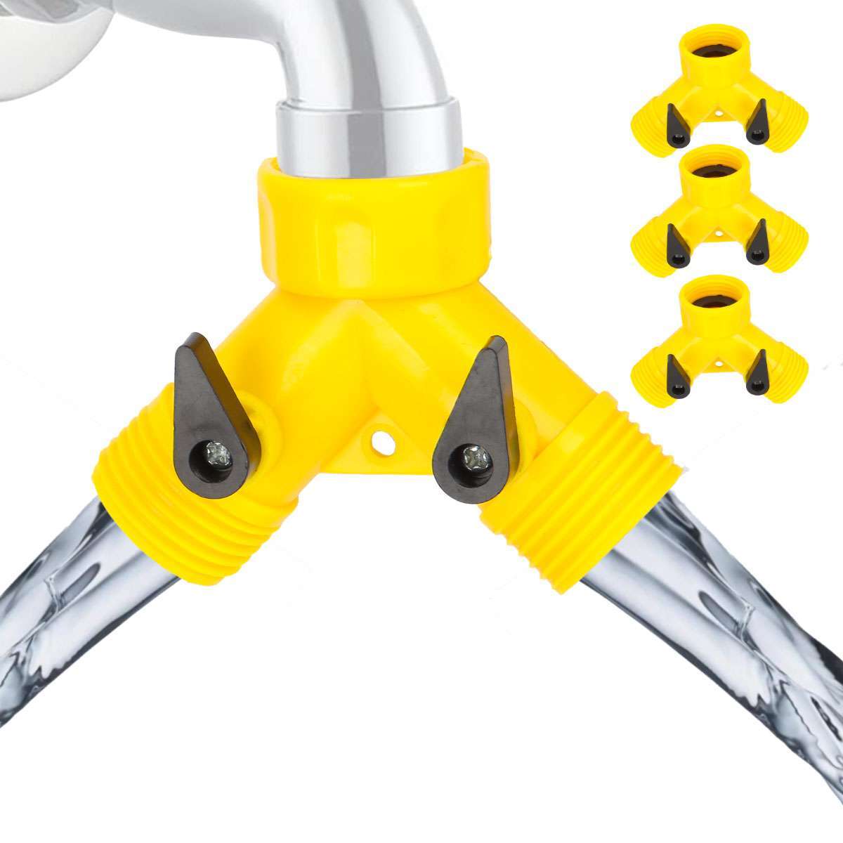 1~4pcs Water Hose Splitter 2 Way 3/4" Hose Connector Outdoor Garden Y Valve Pipe