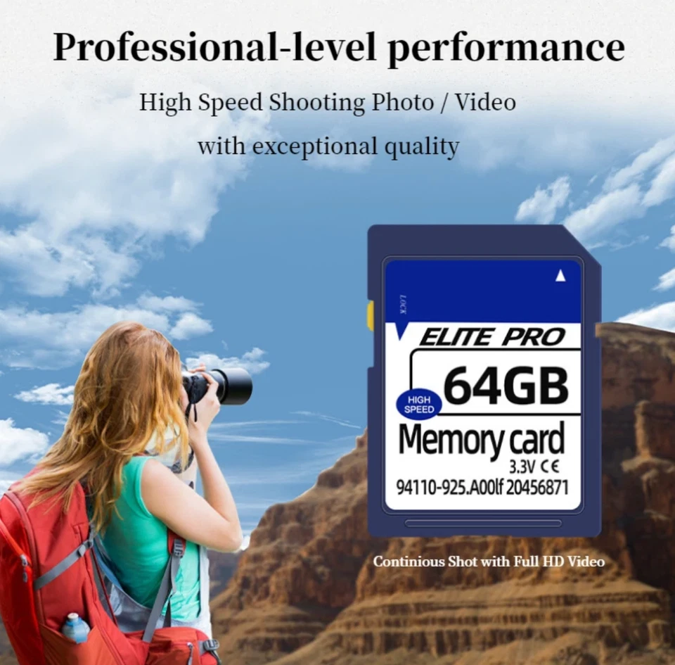 TOP SD Speicher Karte 8  - 16 - 32 - 64 - 128 - 256 GB Class10 High Speed 100MB - Bild 3 von 4