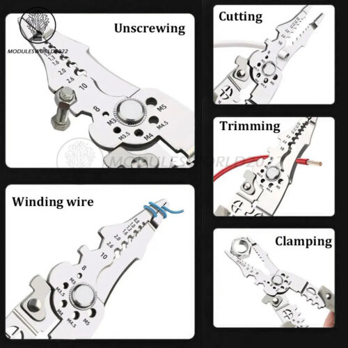 Wire Stripper Pliers Multifunctional Electric Cable Stripper Crimper Cutter Tool - Picture 8 of 14