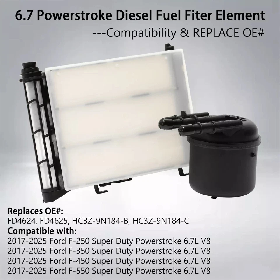 6.7 Powerstroke Diesel Fuel Filter For 17-26 Ford F250 F350 F450 F550 Super Duty - Image 2 of 4