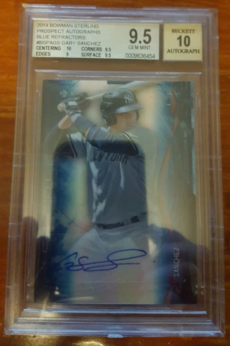 2014 Bowman Sterling Blue Refractor Auto #d 06/25 Gary Sanchez BGS 9.5/10!! 