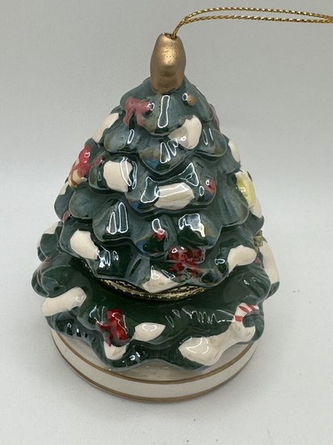 Mr. Christmas Hinged Christmas Tree Ornament Music Box Revolving Train - Picture 4 of 9