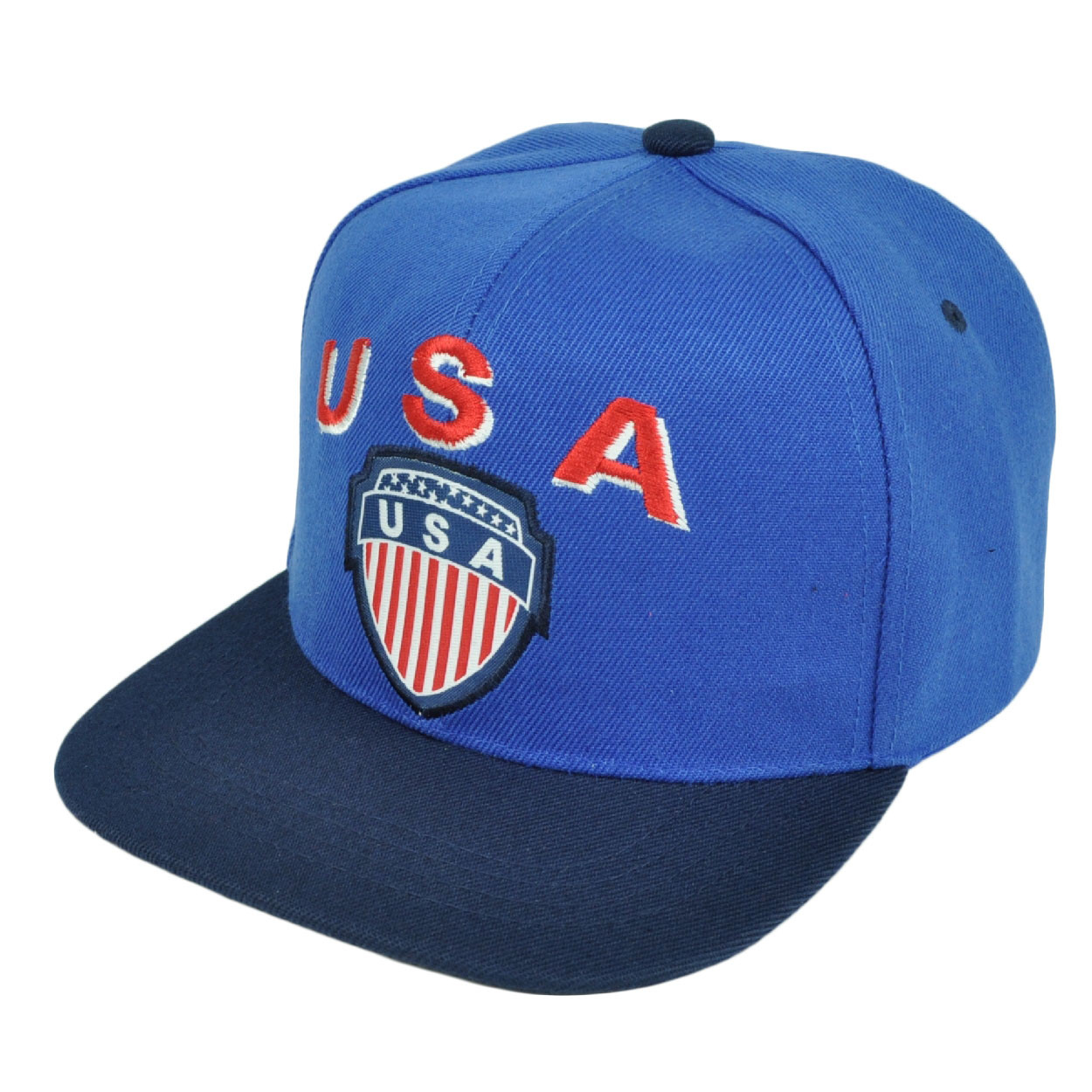 USA United States Soccer Futbol Snapback Flat Bill Blue Hat Cap Game Sports 