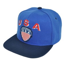 USA United States Soccer Futbol Snapback Flat Bill Blue Hat Cap Game Sports