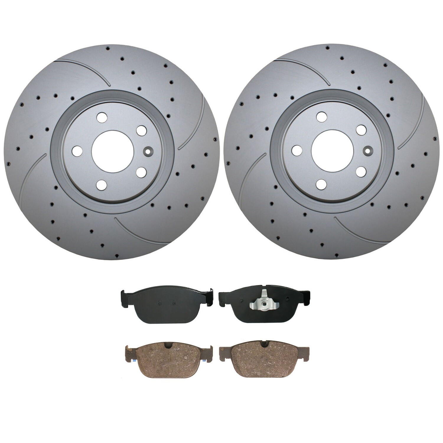 Front Brake Kit 345mm Drilled Rotors Bosch Ceramic Pad For S60 S90 V90