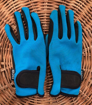 Mashfa Horse Riding/Equestrian Gloves Children s Blue Kids Size 8/10 Years