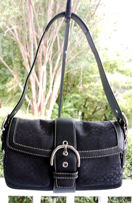 Coach 1444 SMALL Vintage Black Soho Flap Y2K Signature C