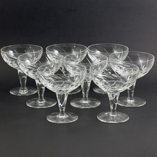 Set Of Eight Stuart Lyric Cocktail/Sherbert Crystal Stem Glasses 4 1/2 by 3 1/2