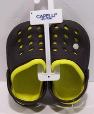 Capelli New York EVA Clogs with Backstrap BLACKYELLOW Toddler 6 ~ NWT