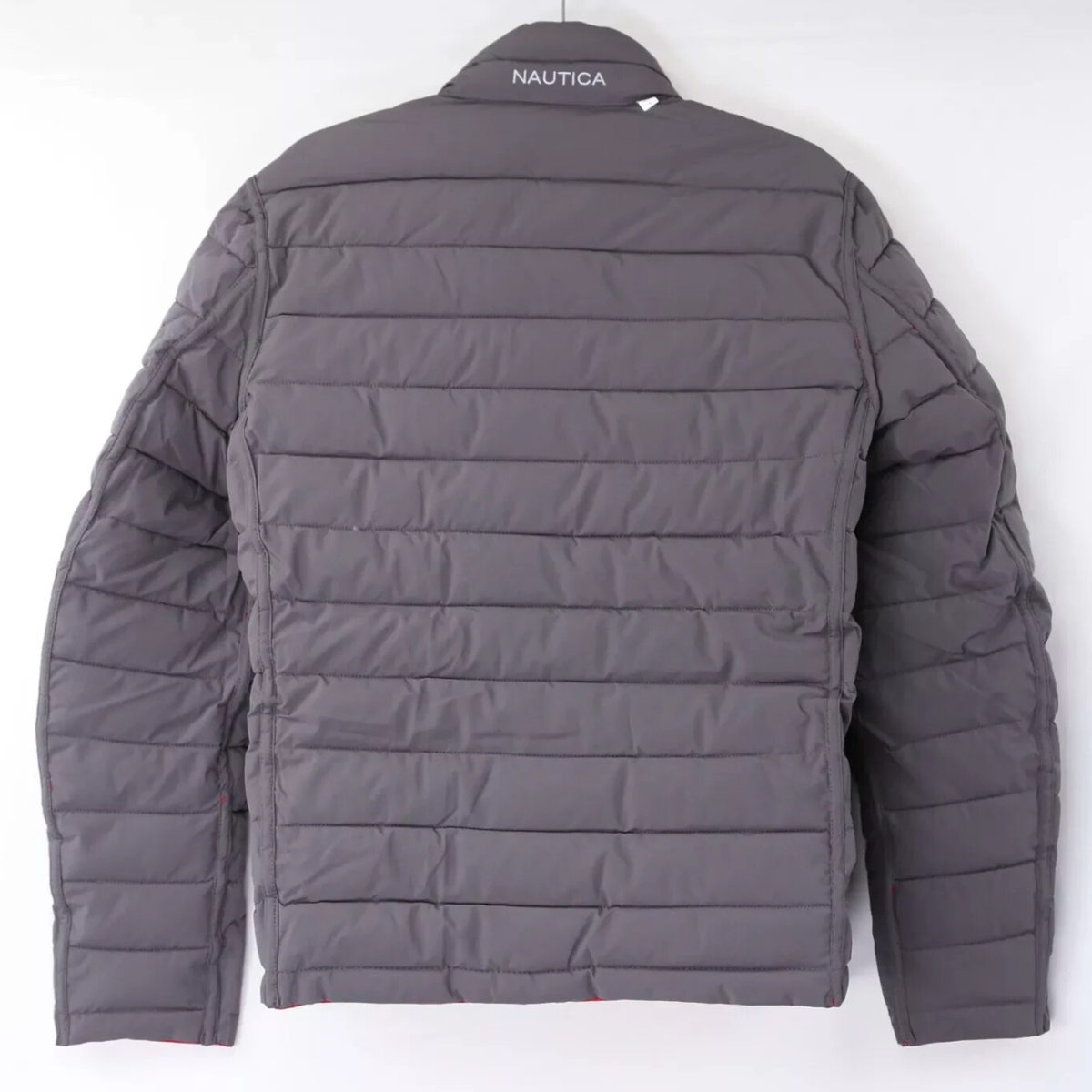 NAUTICA Mens M Reversible GRAY / RED Midweight Puffer Jacket Water