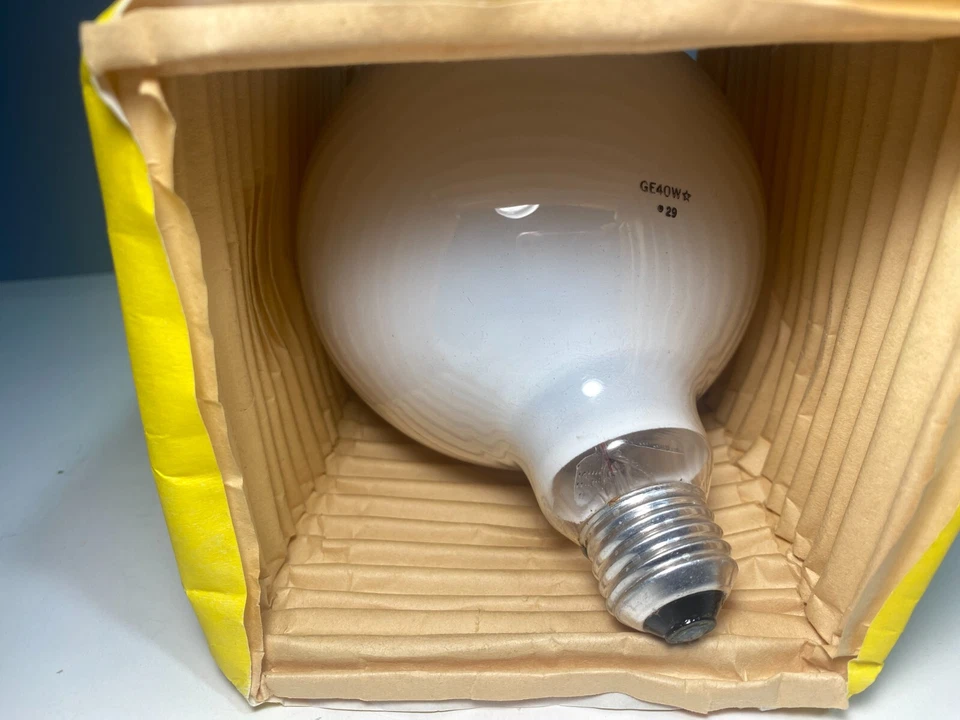 Vintage GE 40w Frosted 5" Diameter G40 Globe Light Bulb New Old Stock RARE - Image 4 of 4