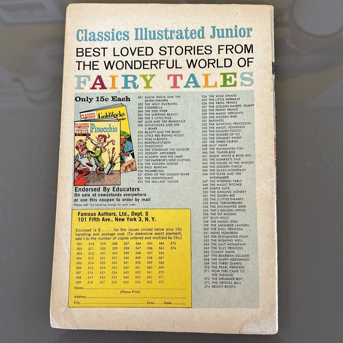 The Donkey's Tale Classics Illustrated Junior #542 1957 Comic Book