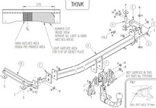 Towtrust Vertical Detachable Towbar For Honda Jazz Hatchback 2008 To 2015