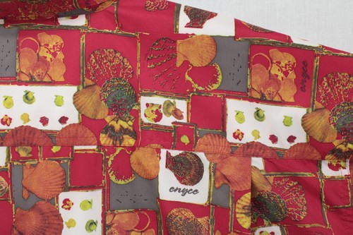 ENYCE Button Up Shirt Short Sleeve Men's XXXL Red Vintage Seashell Hawaiian - Picture 4 of 9