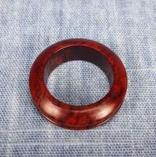 Single Channel Hardwood Ring Made from Briarwood - Size 6.5 US 