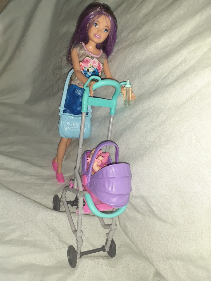 Barbie Babysitters Skipper sized teenage doll, baby and buggy pram eBay