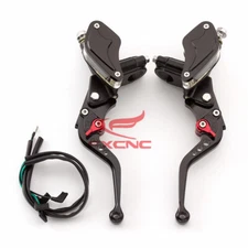 Motorcycle 7/8'' Brake Clutch Master Cylinder Lever Set Reservoir Universal