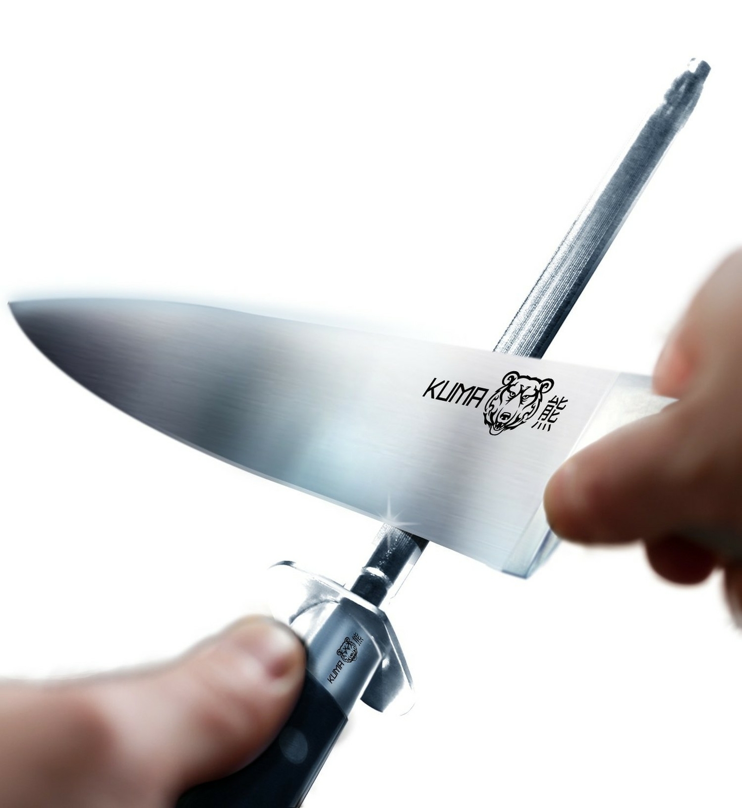 Kuma Kitchen Knife Sharpener - User Friendly - 8 inch Steel Honing Rod for Sharpening Your Chef