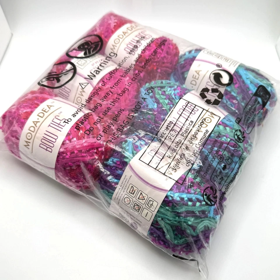 Moda Dea Bow Ties Yarn Skein 6 Pc 100% Nylon Multi-Color Flirt Calypso 64 yd EA - Image 2 of 4