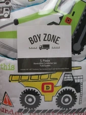 BOY ZONE Kids 5pc Construction Equipment Comforter Pillow Set - Full/Queen