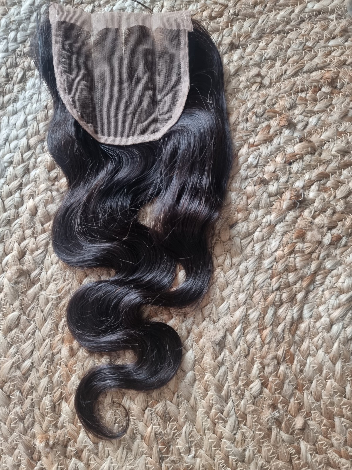 16INCHES BRAZILIAN VIRGIN HAIR LACE CLOSURE 4X4  BODY WAVE 3 WAYS BLEACHED KNOTS