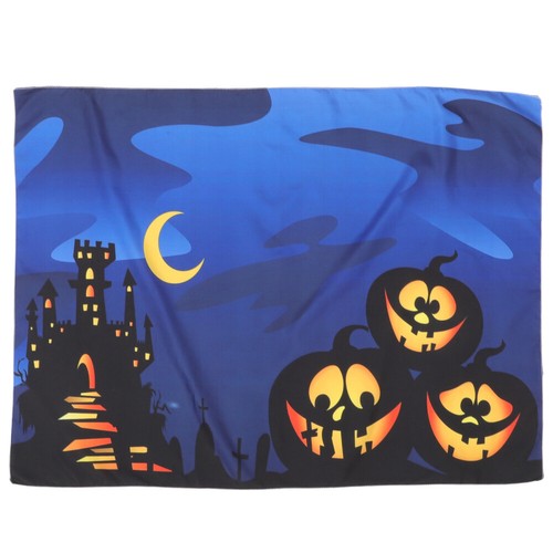 DELAESI Halloween Wandteppich 200x150cm - UV Reaktiv Schloss Design Für Grusel Dekoration
