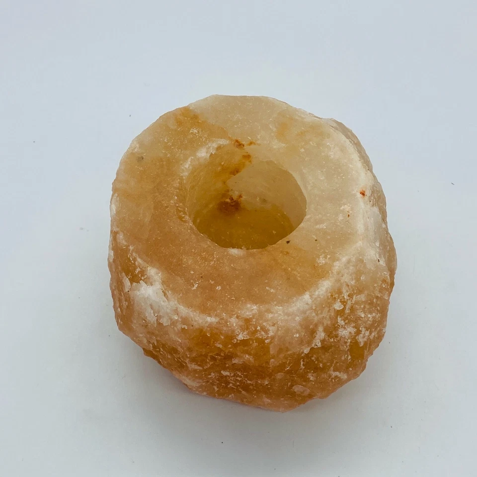 Lámpara de sal de roca de cristal del Himalaya candelabro luz nocturna purificador de aire natural Foto 3 de 4