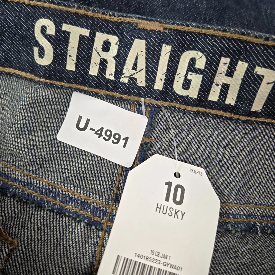 Jeans Crazy 8 Boys 10 Azul Husky Denim Recto Cintura Ajustable 25" Entrepierna Nuevos con Etiquetas Foto 2 de 4