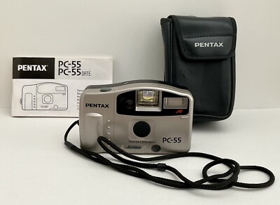 Pentax PC-55 30mm Lens Point & Shoot Camera W Case/Instructions Tested