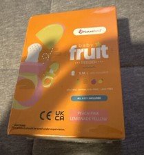 NatureBond Baby Fruit Feeder All Sizes BPA Free, Peach Pink, Lemonade Yellow.