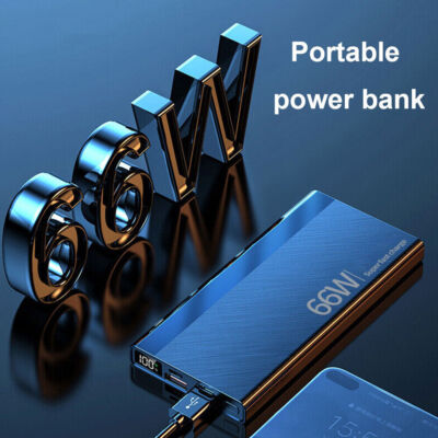 30000mAh 66W Portable Power Bank External Battery Fast Charger For Cell Phone US
