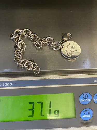 TIFFANY & CO Please Return To NEW YORK 925 STERLING SILVER CHARM BRACELET 37.1 g - Picture 9 of 9