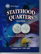 New Whitman Folder with all State & Territorial 56 Quarter Types From 1999-2009