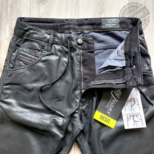 DIESEL KROOLEY Jogg Sweat Pants Leather-like Tapered Jeans 0849R W30 L32 RRP£275 - Picture 11 of 24