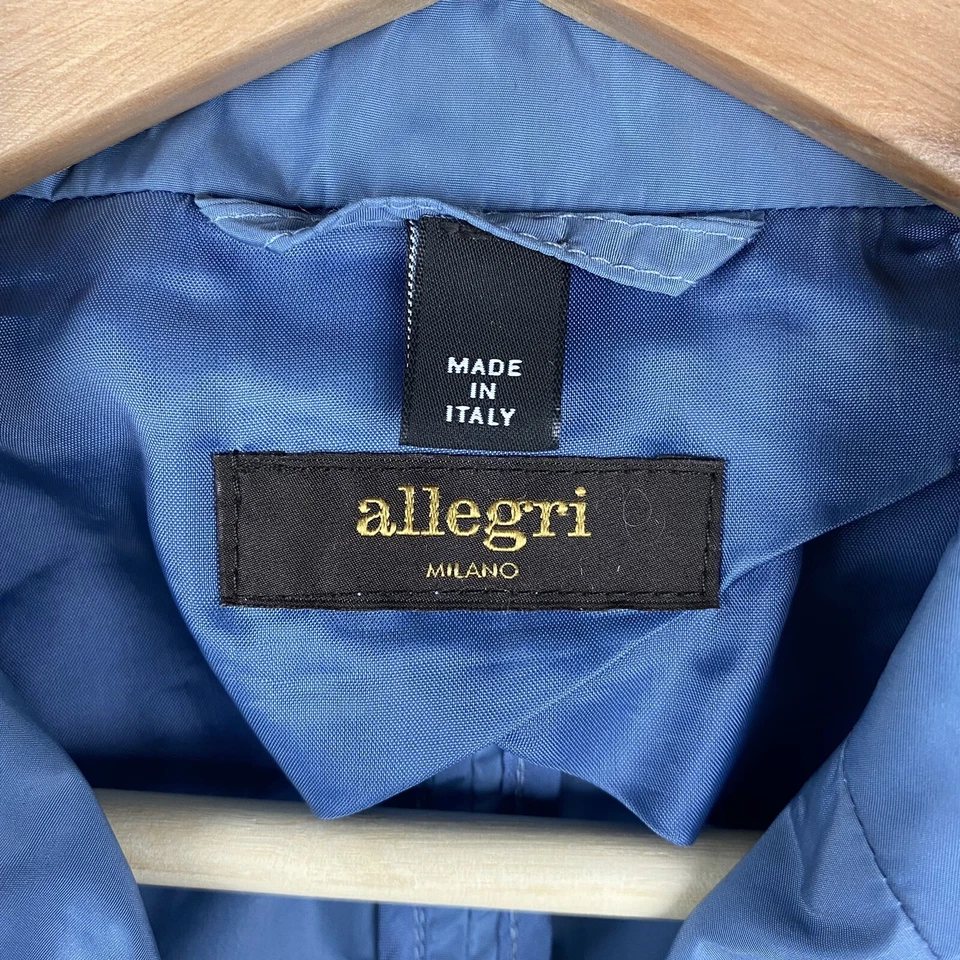 ALLEGRI Chaqueta de Lluvia Mujer M Silenciosa Lujo Doble Pecho Blazer Nylon Azul Foto 4 de 4