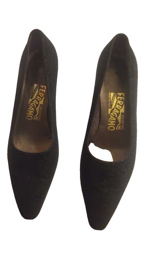 Salvatore Ferragamo Nero Nappa Calf with Nero Suede Kid Trim 