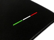 VELOURS FUßMATTEN für FIAT SEICENTO (1998 - 2010) SCHWARZ +4x STICKEREI