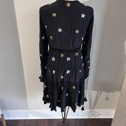 Neu ohne Etikett. Revolve Rococo Sand Astral Minikleid, schwarz Pailletten Sterne Gr. Medium - Bild 3 von 13
