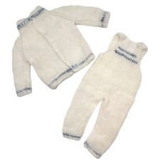 Vintage Penmans White Knit Infant Baby Overalls Sweater