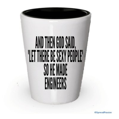 And Then God Said 'Let There Be Sexy People' So He Made Engineers Shot Glass (1)