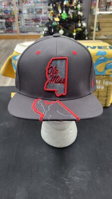 NWT NCAA OLE MISS REBELS CAP HAT STATE LOGO OXFORD ADJUSTABLE